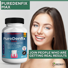 PureDenfix Max bottle top view emphasizes secure packaging for on-the-go use.