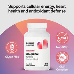 PureFormulas CoQ10 heart health packaging communicates quality