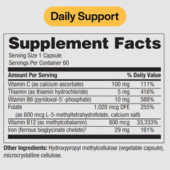 Close-up of PureFormulas Ferrous Iron Complete label with supplement facts.