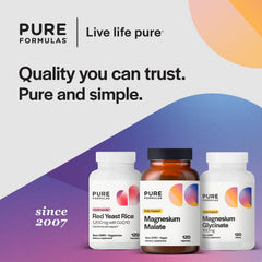 PureFormulas magnesium malate capsules on a gym bench suggesting daily muscular recovery support.
