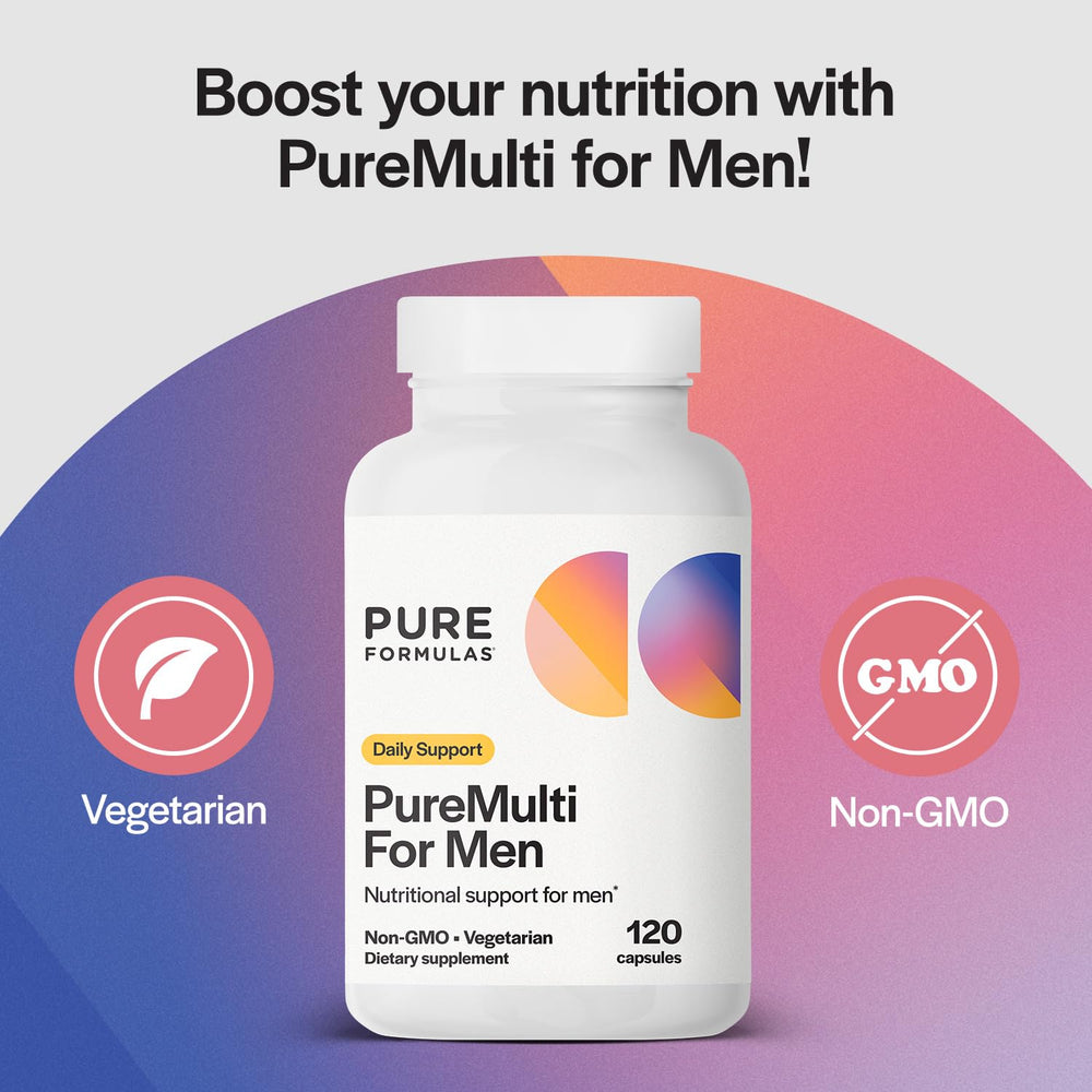 PureFormulas PureMulti for Men capsules ready for daily intake supporting focus.