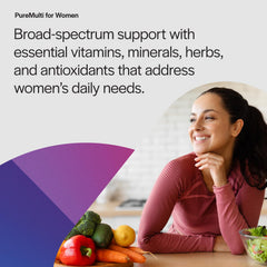 PureFormulas PureMulti for Women placed with daily routine for consistency.