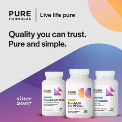 PureFormulas PureMulti herbal blend highlights ginseng and chamomile for balance.