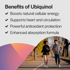 PureFormulas ubiquinol softgels packaging closeup emphasizes daily use