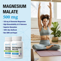 Puregen Labs Magnesium Malate label highlighting gluten and dairy free formula.