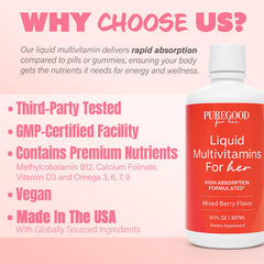 PureGood label close-up reveals vegan, non-GMO formula for clean nutrition.
