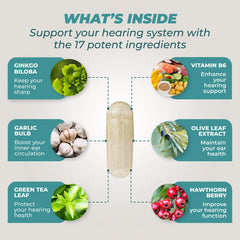 PureHealth Research Hearing Support Formula flavonoids are showcased in a vibrant design.