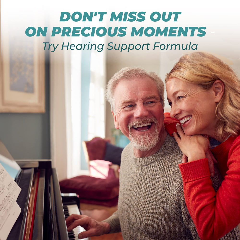 PureHealth Research Hearing Support Formula natural ingredient image conveys plant based support.