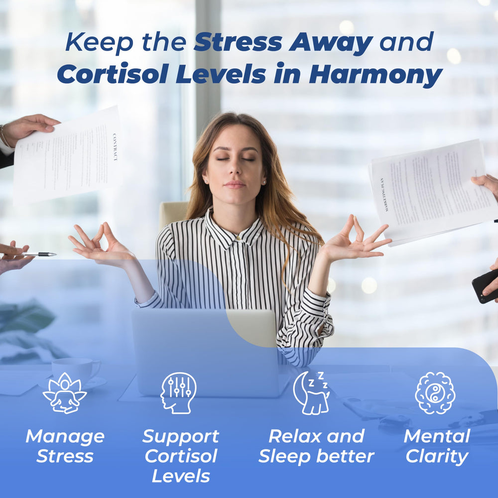 PureHealth Research Stress Release Complex in hand during daily routine.