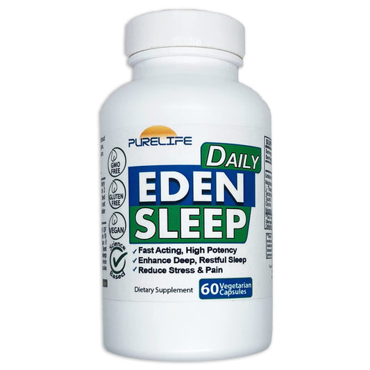 PureLife Eden Daily Sleep bottle for an easy nighttime routine and relaxation.
