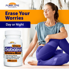 PureLife Gabatrol Daily veggie capsules indicate vegan wellness.