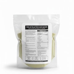 Purelife Herbs Graviola leaves powder closeup texture ideal for smoothies.