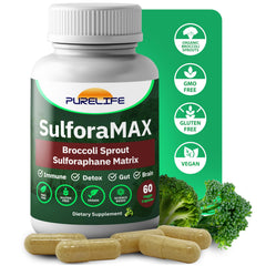 PureLife SulforaMAX bottle on desk illustrating daily immune support