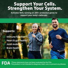 PureLife SulforaMAX capsules close-up with dosage per capsule.