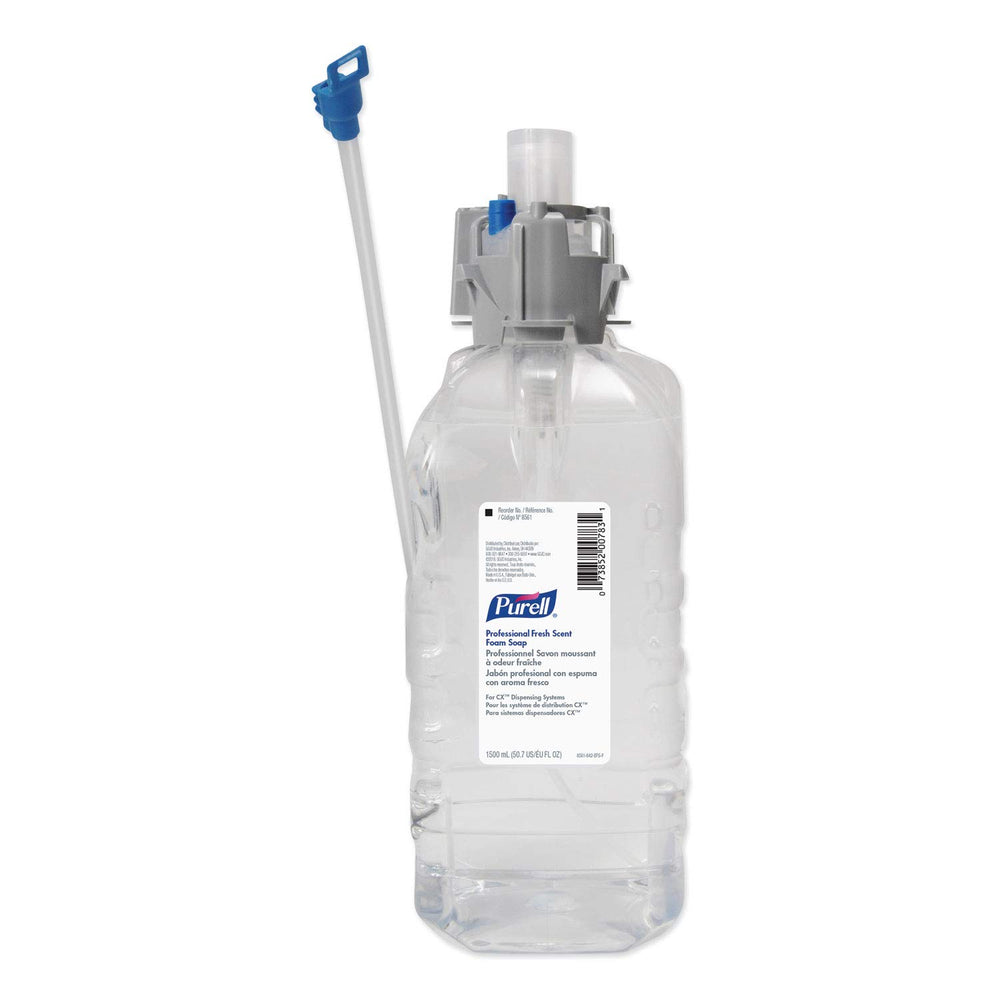 Purell 1500mL Fresh Scent Foam Soap refill for CXM, CXI, CXT dispensers delivers quick, hygienic hand cleansing.
