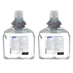 Purell Advanced Green foam bottle pour shows quick, smooth sanitizing in busy areas.