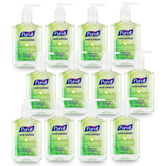 Purell Advanced Hand Sanitizer Naturals 8oz pump bottle on desk for quick cleanups