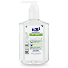 Closeup of Purell Advanced Hand Sanitizer Naturals pump in use