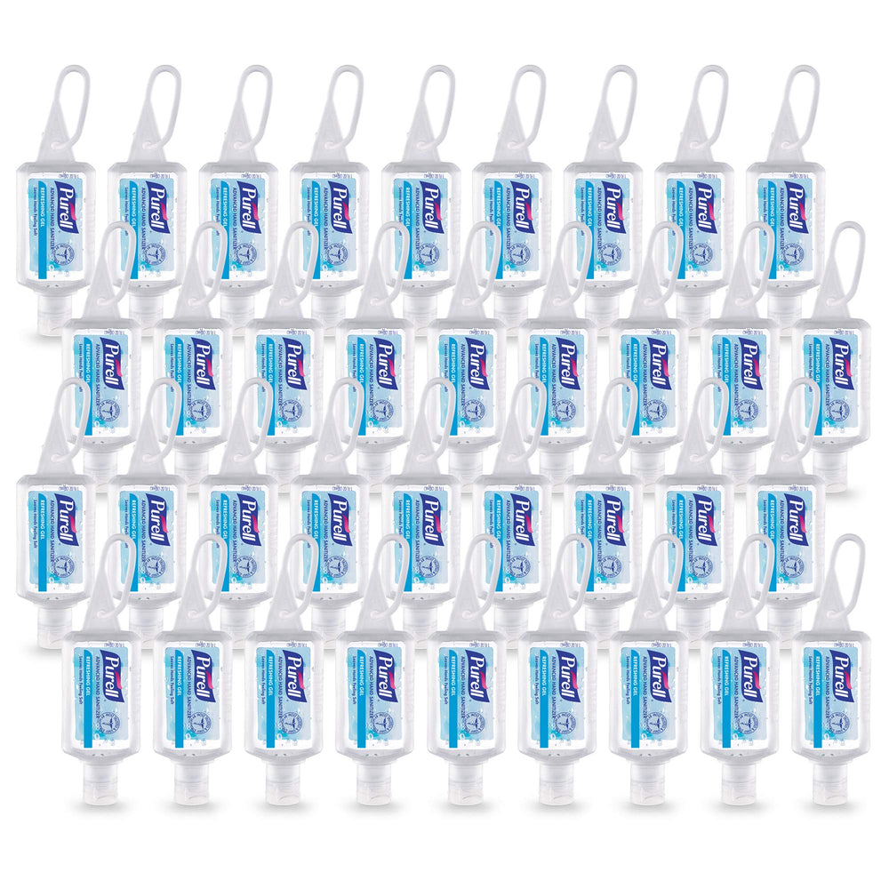 Purell Advanced Hand Sanitizer refreshing gel 1oz bottle ready for desk use