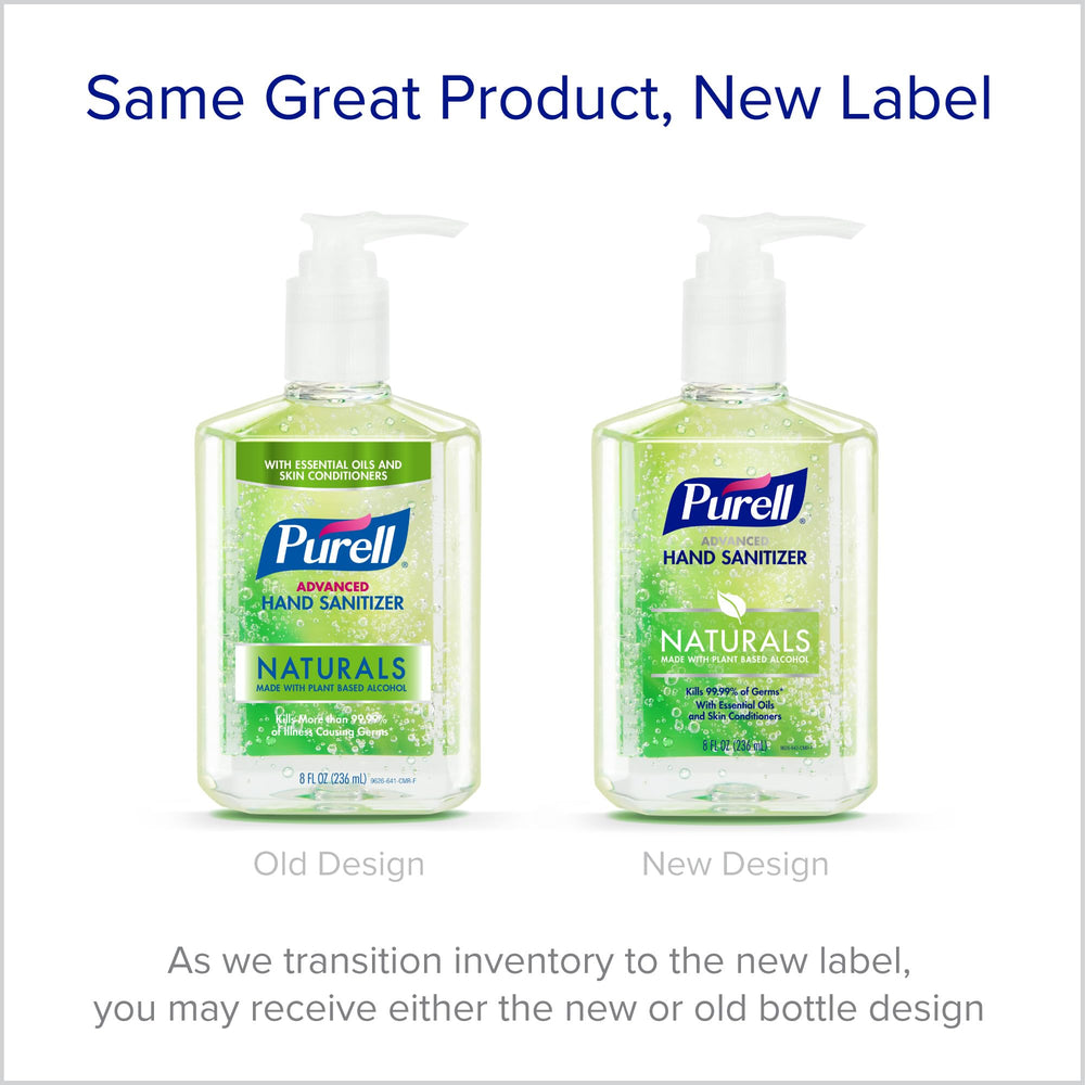 Twelve-bottle case-pack of Purell Advanced Hand Sanitizer Naturals