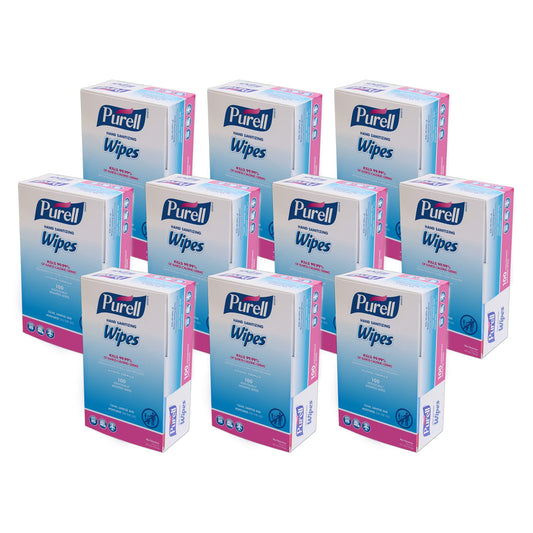 Purell hand sanitizing wipes with alcohol formula in a box for convenient on the go sanitizing