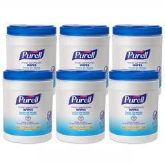 Purell Hand Sanitizing Wipes Fresh Citrus in Eco-Fit canister, office-ready front view.