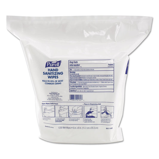 Purell hand wipes refill pouch packaging ready for restocking in busy spaces.