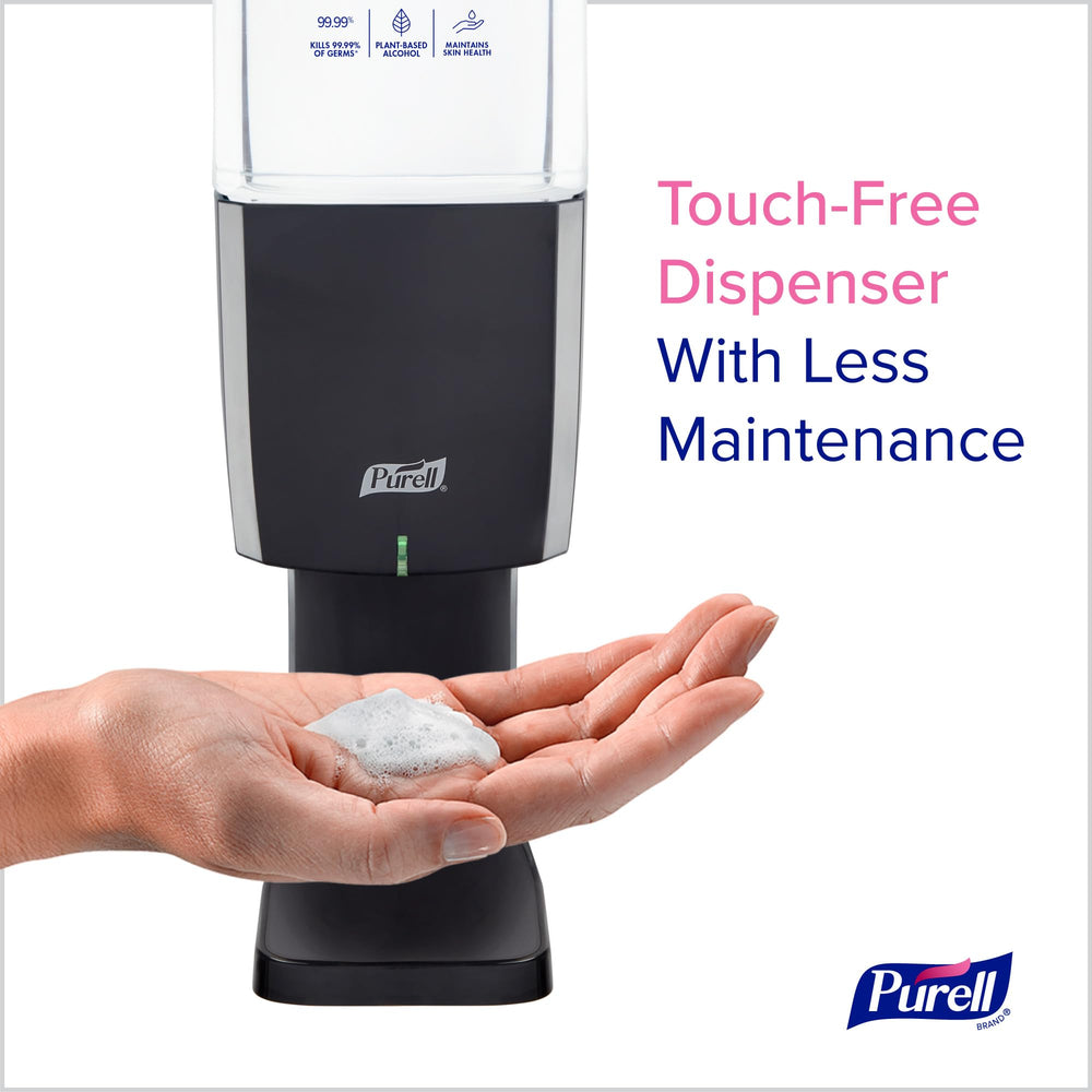 Purell refill bottle showing transparent level indicator for easy monitoring