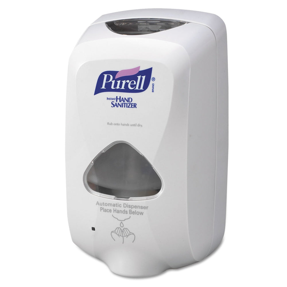 Purell TFX dispenser front view in dove grey for high-traffic spaces.