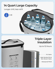 Purella 14-quart tank for extended cold therapy sessions