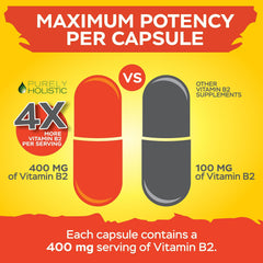 Purely Holistic Vitamin B2 non-GMO label emphasizing purity and safe ingredients