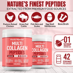 Measuring scoop beside Purely Optimal collagen, perfect daily ritual.
