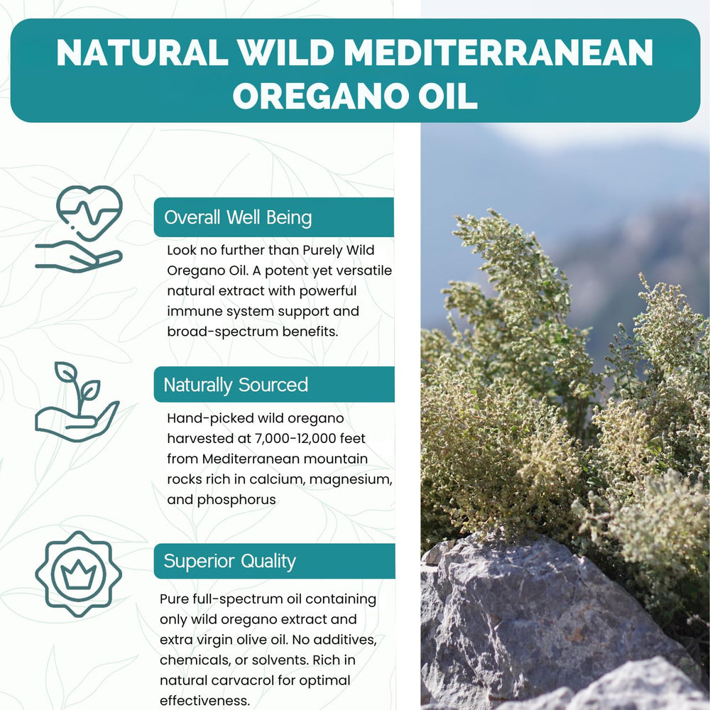 Purely Wild oregano oil gelcaps closeup shows clear capsules and potent aroma.