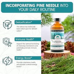 Close-up of Purely Wild pine needle extract label highlighting live potency