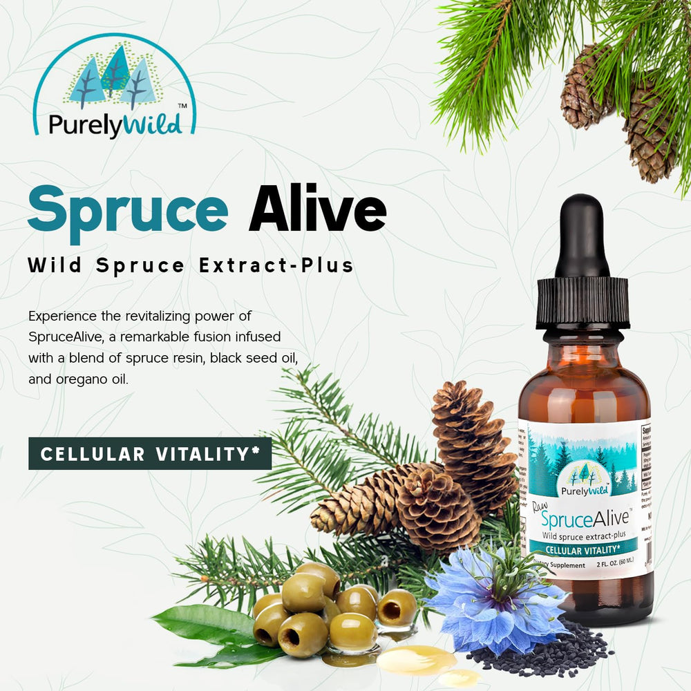PURELY WILD SpruceAlive dropper enables precise, easy daily use.