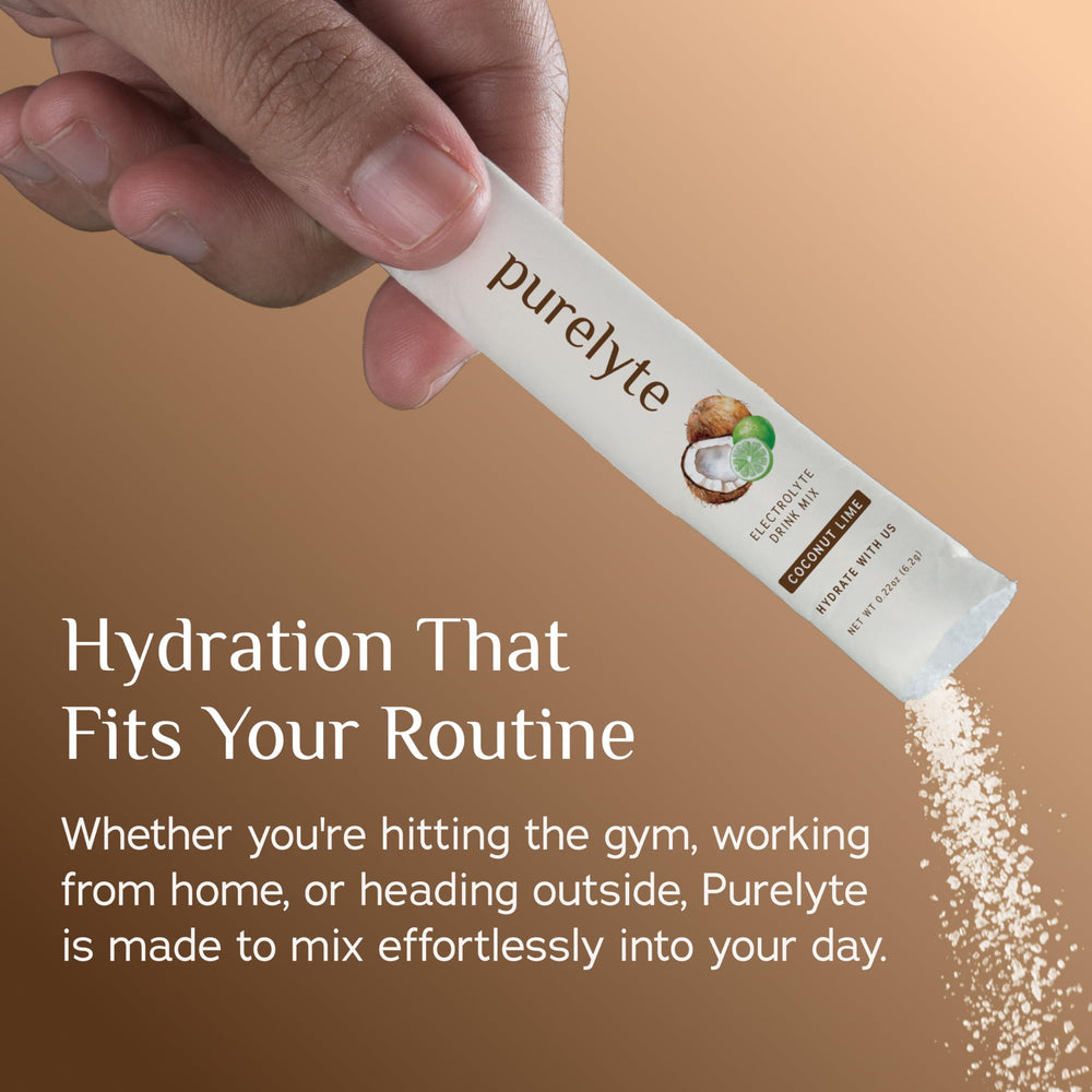 Purelyte athlete on the move with hydration during a workout
