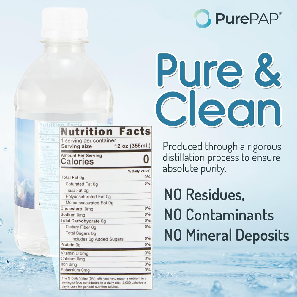 PurePAP label closeup shows purity for CPAP readiness.
