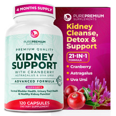 PurePremium Kidney Support bottle promoting urinary tract health