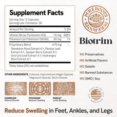 PureRoots Biotrim swollen feet imagery suggesting potential relief for leg swelling