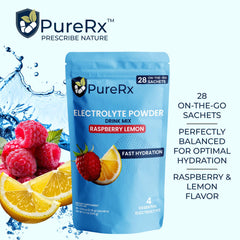PureRx sachets back view with nutrition info for travel convenience