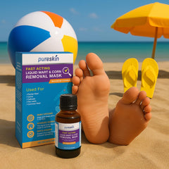 PURESKIN wart remover box with instructions for use.