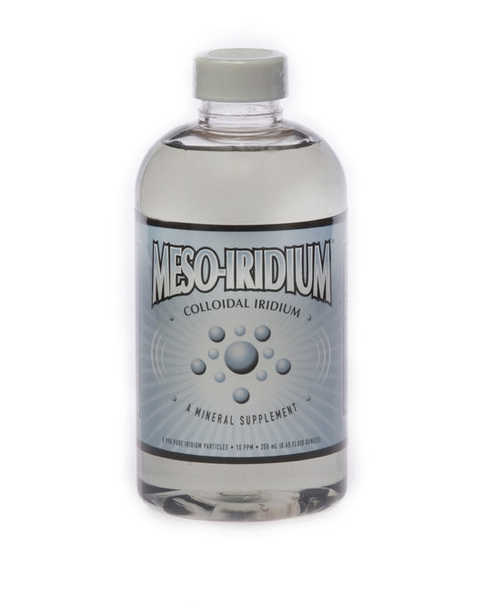 Purest Colloids MesoIridium bottle pour highlights purity and easy administration.