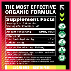 PURESTVITS creatine gummy 5g pineapple-watermelon flavor close-up.