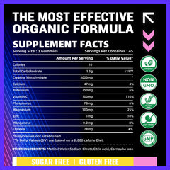 Serving of PURESTVITS Creatine Monohydrate Gummies shows 3 gummies per serving