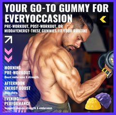 Travel-ready bottle of PURESTVITS Creatine Monohydrate Gummies in gym bag