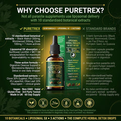 PURETREX label close-up confirms clean, quality ingredients.