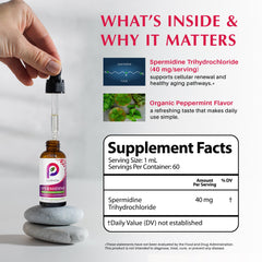 PureWise Spermidine Drops dropper close-up for precise serving.