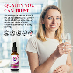PureWise Spermidine Drops label communicates quality and third-party testing.