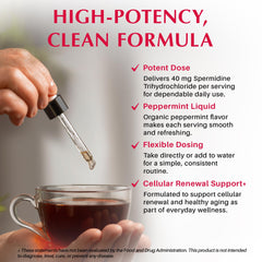 PureWise Spermidine Drops serving shot suggesting a flexible daily routine.