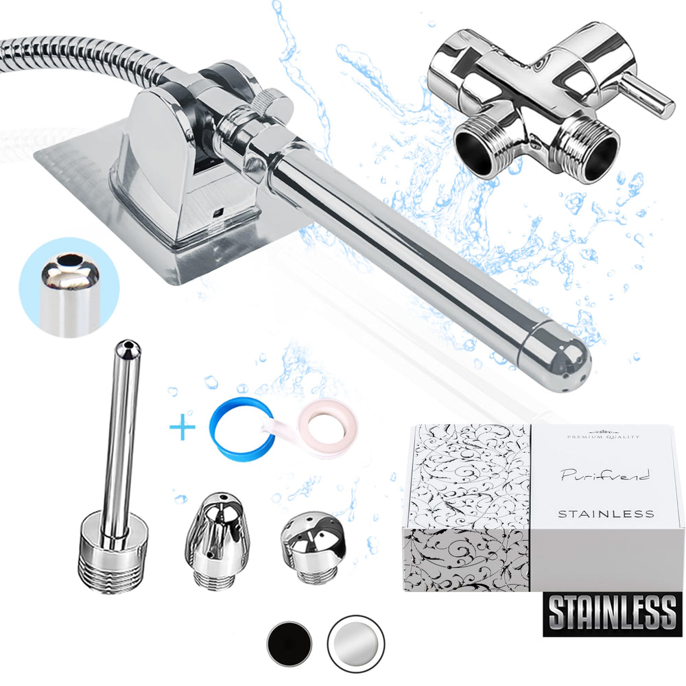 Purifvend enema kit stainless-steel shower attachment for durable home use